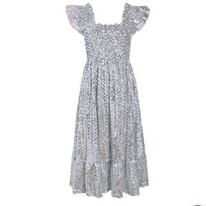 EUC Hill House Collector’s Edition Ellie Nap Dress in Silver Sequins Size XXS